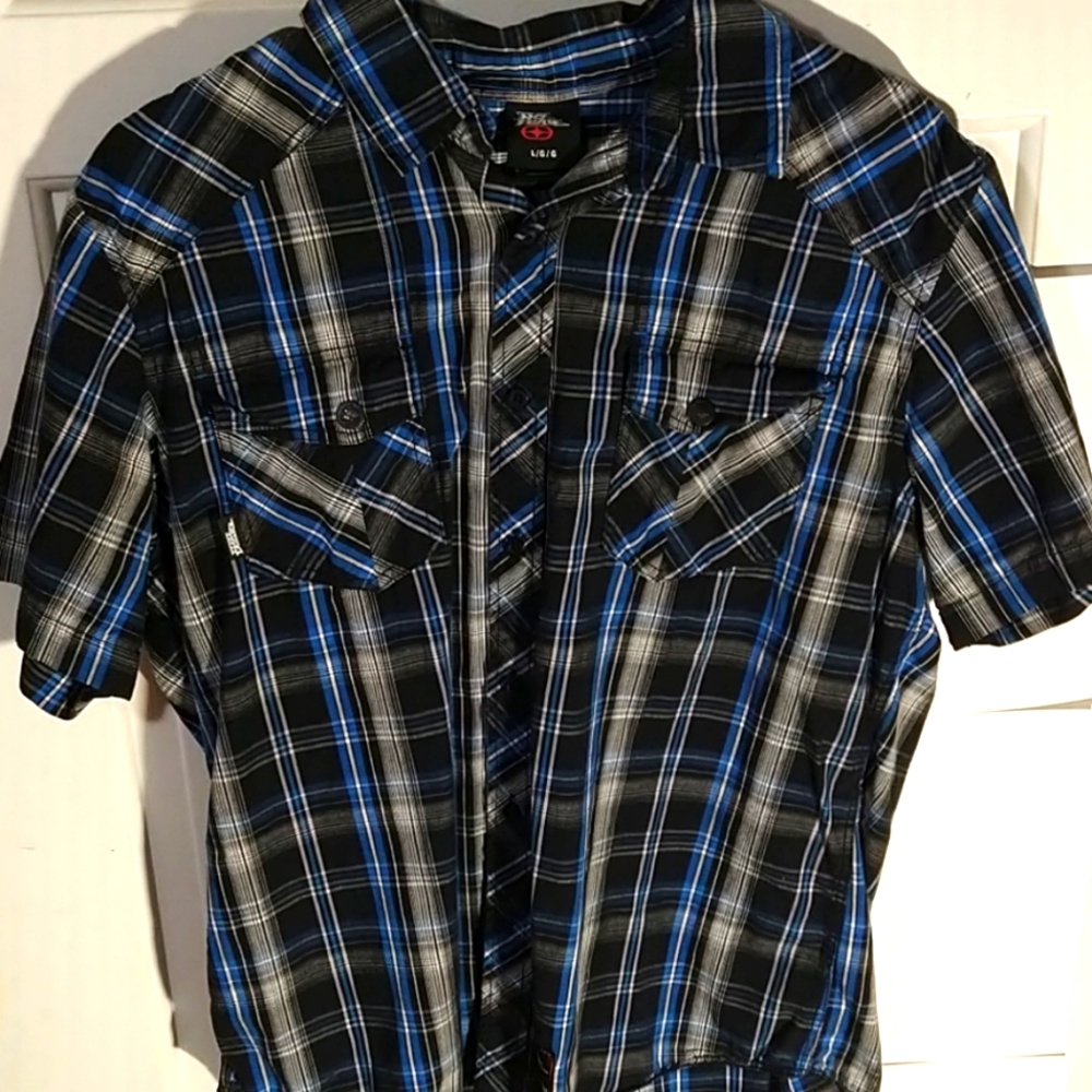 Vintage no fear short sleeve button up shirt